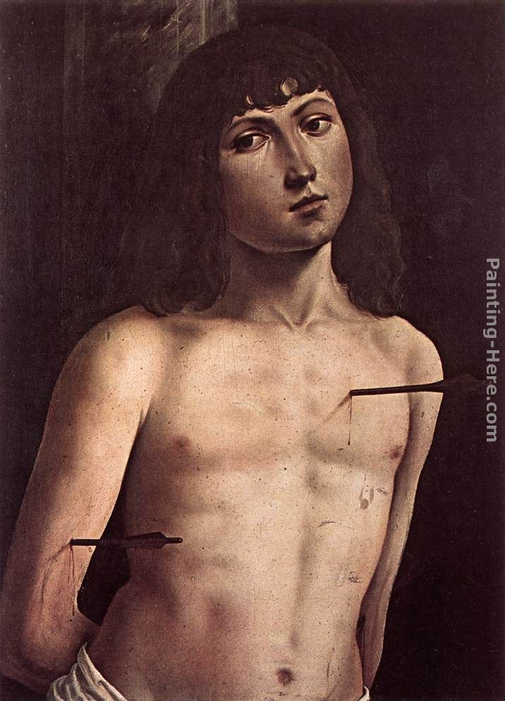 St Sebastian painting - Lorenzo Costa St Sebastian art painting